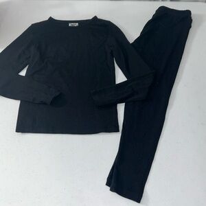 32 Degrees Heat Black Under Clothes Set - Long Sleeve + Leggings Boys Small